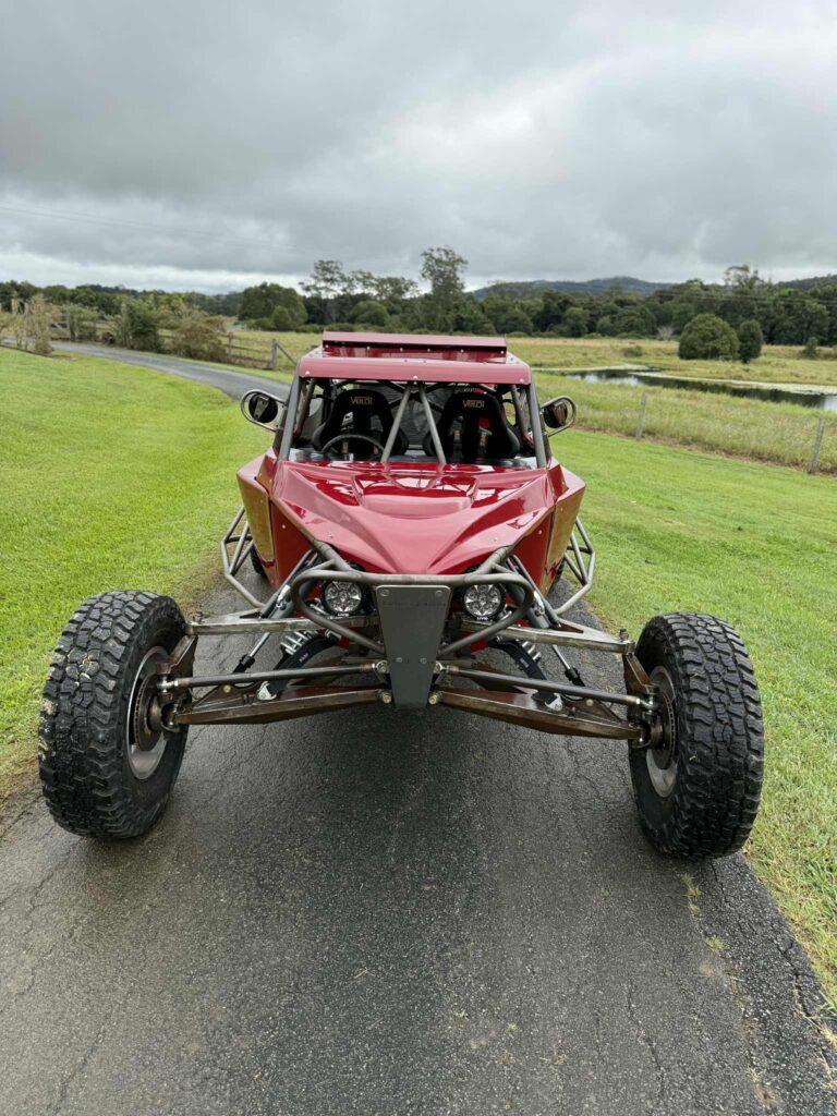 Razorback Mk1 buggy front view showing suspension and cab
