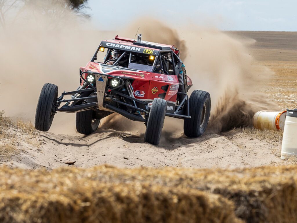 Chapmans Offroad Racing number 15 Razorback in the sand