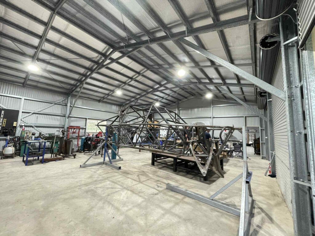 Wide view of the Razorback Racing Frames workshop