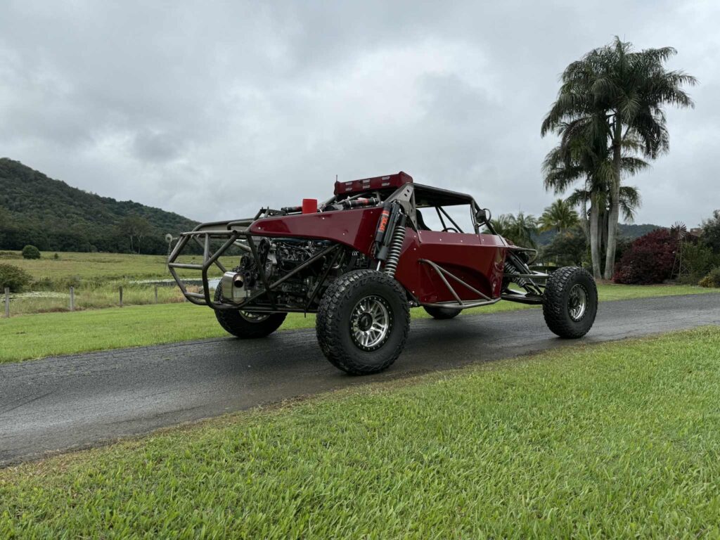 Razorback Mk1 buggy rear three-quarter view with engine bay